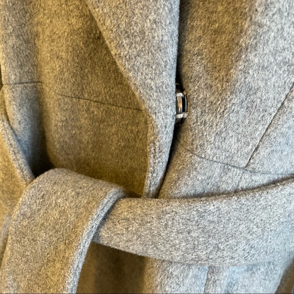 ASOS COAT JACKET US 14 GRAY PEPLUM SWING CHIC BELTED BUTTON CLOSURE MINT COND - Picture 7 of 14